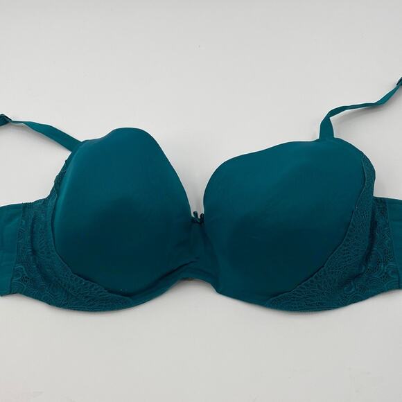 CACIQUE Beautiful Teal Fully Molded Cup Bra 40F - Picture 1 of 8